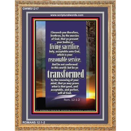 A LIVING SACRIFICE   Bible Verses Framed Art   (GWMS1217)   