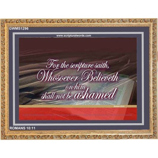 WHOSOEVER BELIEVETH   Custom Framed Scriptural ArtWork   (GWMS1296)   