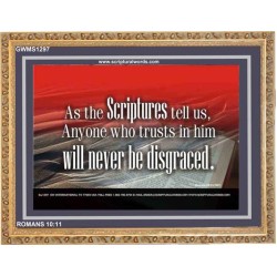 ANYONE WHO TRUSTS IN HIM   Custom Frame Scriptural ArtWork   (GWMS1297)   