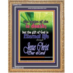 WAGES OF SIN IS DEATH   Christian Paintings Acrylic Glass Frame   (GWMS1640)   "28x34"