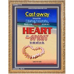 A NEW HEART AND A NEW SPIRIT   Scriptural Portrait Acrylic Glass Frame   (GWMS1775)   "28x34"