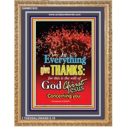 IN EVERYTHING GIVE THANKS   Bible Verse Frame Online   (GWMS1933)   "28x34"