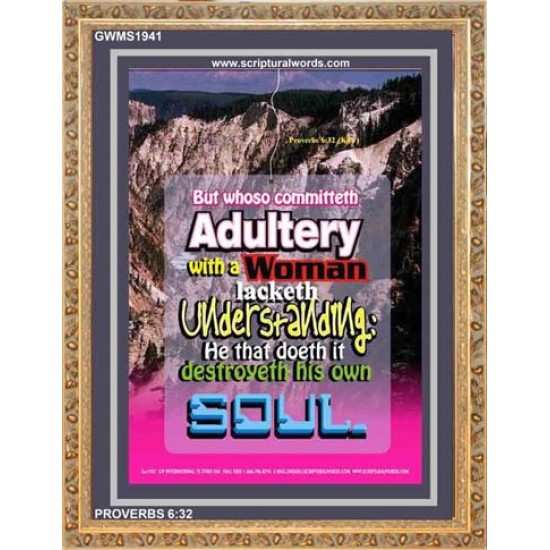 ADULTERY WITH A WOMAN   Large Frame Scripture Wall Art   (GWMS1941)   