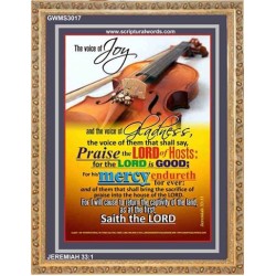 THE VOICE OF JOY   Scripture Wooden Framed Signs   (GWMS3017)   