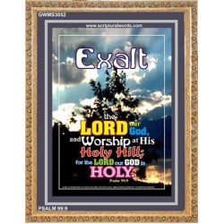 WORSHIP AT HIS HOLY HILL   Framed Bible Verse   (GWMS3052)   