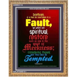 YE WHICH ARE SPIRITUAL RESTORE SUCH AS ONE   Scriptural Portrait Wooden Frame   (GWMS3115)   