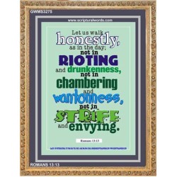 WALK HONESTLY   Christian Wall Dcor Frame   (GWMS3275)   "28x34"