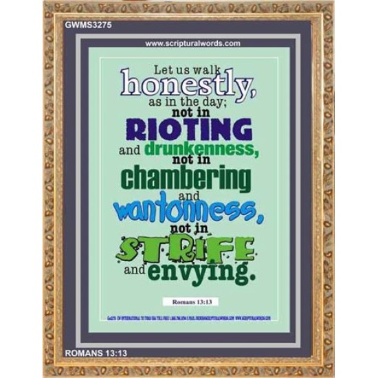 WALK HONESTLY   Christian Wall Dcor Frame   (GWMS3275)   