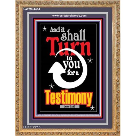 TURN TO YOU FOR A TESTIMONY   Framed Lobby Wall Decoration   (GWMS3354)   