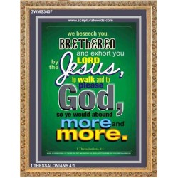 WALK AND TO PLEASE GOD   Printable Bible Verse to Frame   (GWMS3407)   "28x34"