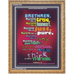 WHATSOVER THINGS ARE JUST   Christian Framed Art   (GWMS3458)   "28x34"