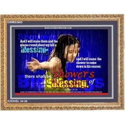SHOWERS OF BLESSING   Frame Scripture Dcor   (GWMS3605)   
