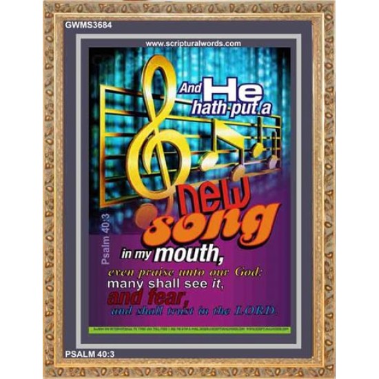 A NEW SONG IN MY MOUTH   Framed Office Wall Decoration   (GWMS3684)   