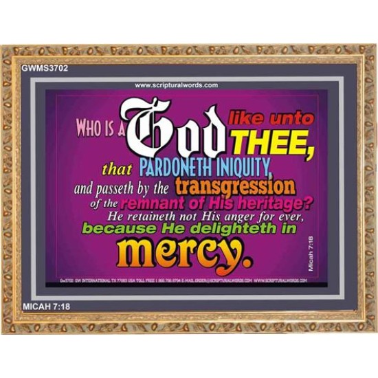 WHO IS LIKE UNTO THEE   Custom Frame Bible Verse   (GWMS3702)   