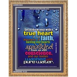 TRUE HEART   Large Frame Scriptural Wall Art   (GWMS3803)   "28x34"