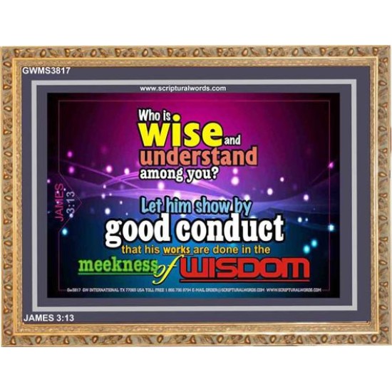 WISDOM   Scriptural Framed Signs   (GWMS3817)   