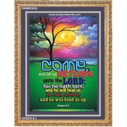 COME AND LET US RETURN UNTO THE LORD   Bible Verse Frame for Home Online   (GWMS3832)   "28x34"