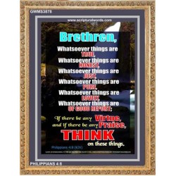 WHATSOEVER THINGS ARE TRUE   Scripture Wood Framed Signs   (GWMS3878)   "28x34"