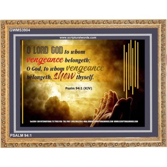 VENGEANCE BELONGS TO GOD   Acrylic Glass Frame Scripture Art   (GWMS3904)   