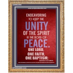 UNITY OF THE SPIRIT   Acrylic Glass Frame Scripture Art   (GWMS3995)   "28x34"