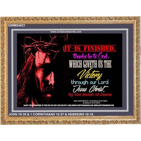 VICTORY BY THE BLOOD OF JESUS   Bible Scriptures on Love Acrylic Glass Frame   (GWMS4021)   