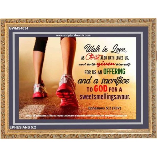 WALK IN LOVE   Christian Paintings Acrylic Glass Frame   (GWMS4034)   
