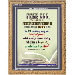 WHOLE DUTY OF MAN   Acrylic Glass Framed Bible Verse   (GWMS4038)   "28x34"