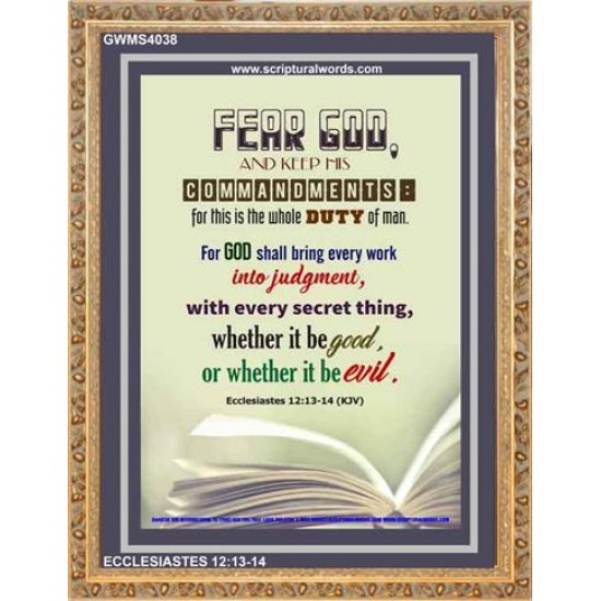 WHOLE DUTY OF MAN   Acrylic Glass Framed Bible Verse   (GWMS4038)   