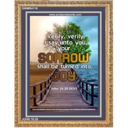 YOUR SORROW SHALL BE TURNED INTO JOY   Christian Paintings Acrylic Glass Frame   (GWMS4118)   