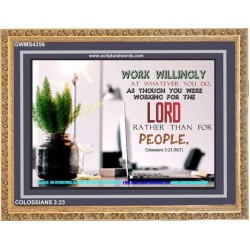WORKING AS FOR THE LORD   Bible Verse Frame   (GWMS4356)   