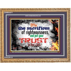SACRIFICES OF RIGHTEOUSNESS   Bible Verse Frame for Home Online   (GWMS4471)   