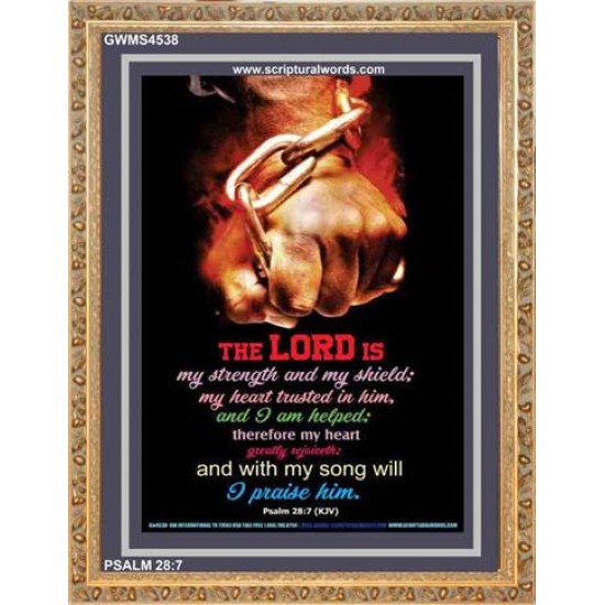 WITH MY SONG WILL I PRAISE HIM   Framed Sitting Room Wall Decoration   (GWMS4538)   