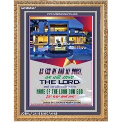 WE WILL SERVE THE LORD   Framed Bible Verses   (GWMS4567)   "28x34"