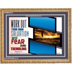 WORK OUT YOUR SALVATION   Biblical Art Acrylic Glass Frame   (GWMS5312)   