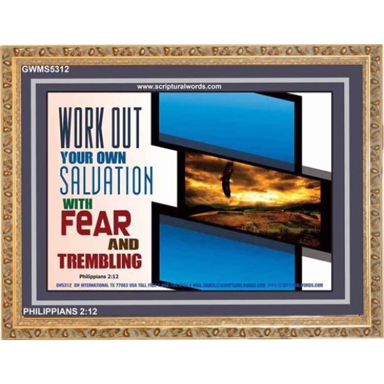 WORK OUT YOUR SALVATION   Biblical Art Acrylic Glass Frame   (GWMS5312)   