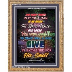 WHAT WILL A MAN GIVE IN EXCHANGE FOR HIS SOUL   Wall Art Poster   (GWMS6365)   "28x34"