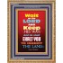 WAIT ON THE LORD   Bible Verses Wall Art Acrylic Glass Frame   (GWMS6535)   "28x34"