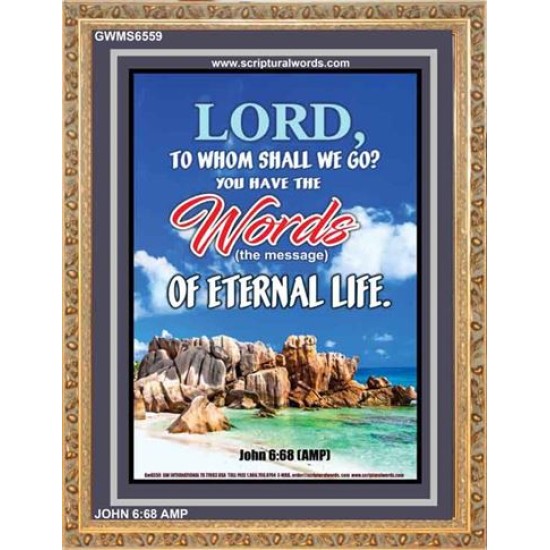 WORDS OF ETERNAL LIFE   Biblical Art Acrylic Glass Frame    (GWMS6559)   