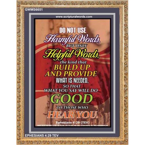 WATCH YOUR WORDS   Bible Scriptures on Love Acrylic Glass Frame   (GWMS6651)   