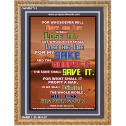 WHAT SHALL IT PROFIT A MAN   Frame Scriptures Dcor   (GWMS6741)   "28x34"