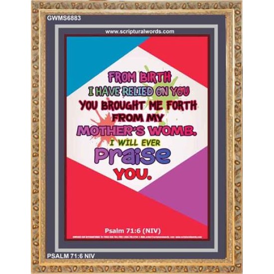 YOU BROUGHT ME FROM MY MOTHERS WOMB   Biblical Art Acrylic Glass Frame    (GWMS6883)   