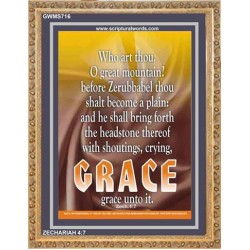 WHO ART THOU O GREAT MOUNTAIN   Bible Verse Frame Online   (GWMS716)   "28x34"