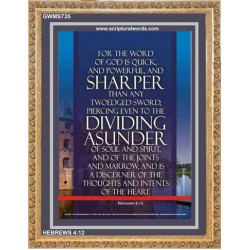 WORD OF GOD IS TWO EDGED SWORD   Framed Scripture Dcor   (GWMS735)   "28x34"