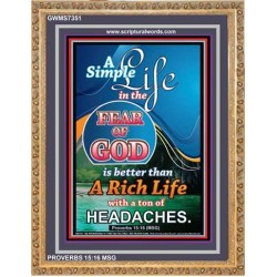 A SIMPLE LIFE   Biblical Art Acrylic Glass Frame   (GWMS7351)   