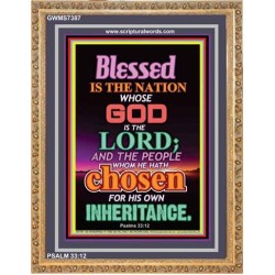 THE NATION WHOSE GOD IS THE LORD   Framed Business Entrance Lobby Wall Decoration    (GWMS7387)   
