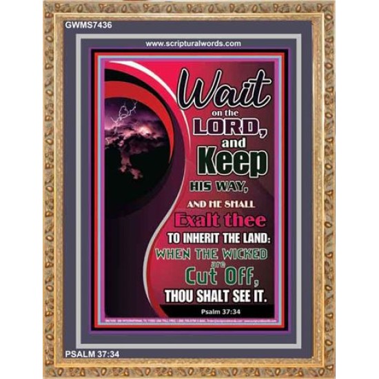 WAIT ON THE LORD   Framed Bible Verse Online   (GWMS7436)   