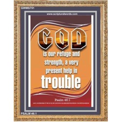 A VERY PRESENT HELP   Scripture Wood Frame Signs   (GWMS751)   "28x34"
