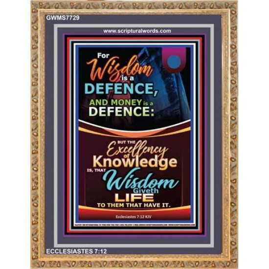 WISDOM A DEFENCE   Bible Verses Framed for Home   (GWMS7729)   