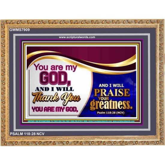 YOU ARE MY GOD   Contemporary Christian Wall Art Acrylic Glass frame   (GWMS7909)   
