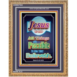 ALL THINGS ARE POSSIBLE   Bible Verses Wall Art Acrylic Glass Frame   (GWMS7932)   